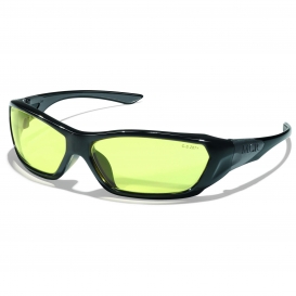 Crews FF124 ForceFlex Safety Glasses - Black Frame - Amber Lens