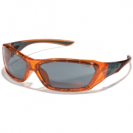 Crews ForceFlex Safety Glasses - Translucent Orange Frame - Gray Lens