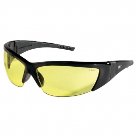 MCR Safety FF214 ForceFlex FF2 Safety Glasses - Black Frame - Amber Lens