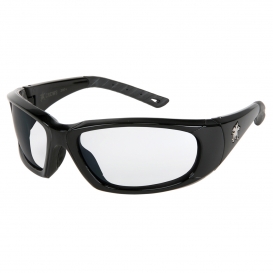 Crews FF310AF ForceFlex 3 Safety Glasses - Black Frame - Clear Anti-Fog Lens
