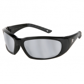 MCR Safety FF317 ForceFlex FF3 Safety Glasses - Black Frame - Silver Mirror Lens