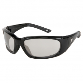 MCR Safety FF319AF ForceFlex FF3 Safety Glasses - Black Frame - Indoor/Outdoor Anti-Fog Mirror Lens