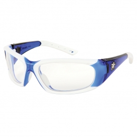 MCR Safety FF320AF ForceFlex FF3 Safety Glasses - Blue Frame - Clear Anti-Fog Lens
