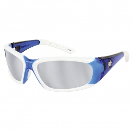 MCR Safety FF327 ForceFlex FF3 Safety Glasses - Blue Frame - Silver Mirror Lens