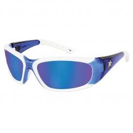 Crews FF328B ForceFlex 3 Safety Glasses - Blue Frame - Blue Mirror Lens