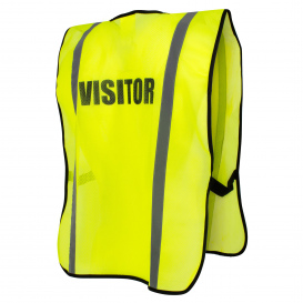 Yellow Hi Viz High Visibility Waistcoat Vest With Large Black VISITOR Print 