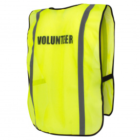 Yellow Hi Viz High Visibility Waistcoat Vest With Large Black VISITOR Print 