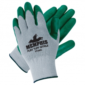 Memphis FT350 Flextuff Nitrile Coated Palm & Fingers Gloves - 10 Gauge Cotton/Polyester