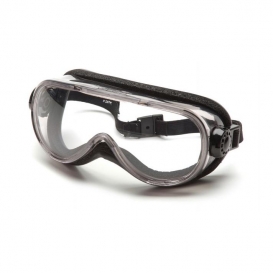 Pyramex G404T Top Shelf Chemical Goggles - Gray Foam Lined Body - Clear H2X Anti-Fog Lens