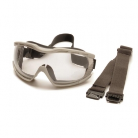 Pyramex G604T2 Capstone Goggles - Gray Frame - Clear Ballistic H2X Anti-Fog Lens