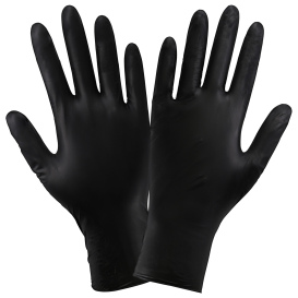 Global Glove 405BPF Panther-Guard Disposable  Industrial Grade Blended Nitrile/Vinyl Gloves - 5 mil - Powder Free - Black 