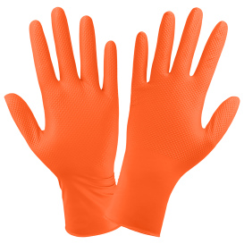 Global Glove 904PF Panther-Guard Powder-Free Nitrile Disposable Gloves - 6 Mil - Orange