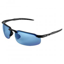Bullhead BH106129 Swordfish Safety Glasses - Black Frame - Blue Polarized Mirror Lens