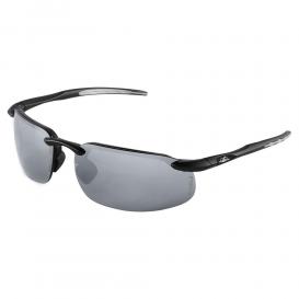 Bullhead BH1067 Swordfish Safety Glasses - Black Frame - Silver Mirror Lens