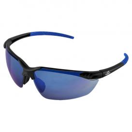 Bullhead BH1169 Mojarra Safety Glasses - Black Frame - Blue Mirror Lens