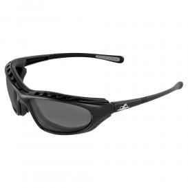 Bullhead BH1363AF Steelhead Safety Glasses - Black Foam Lined Frame - Smoke Anti-Fog Lens