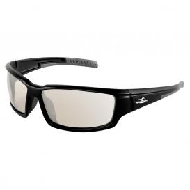 Bullhead BH1466AF Maki Safety Glasses - Black Frame - Indoor/Outdoor Anti-Fog Mirror Lens