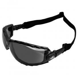 Bullhead Safety BH2033AF CG4 Glasses/Goggles - Black Foam Lined Frame - Smoke Anti-Fog Lens