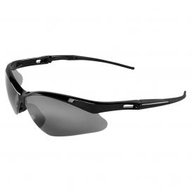 Bullhead BH2257E Spearfish Economy Safety Glasses - Shiny Black Frame - Silver Mirror Lens