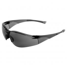 Bullhead Safety BH2333 Flathead Safety Glasses - Black Frame - Smoke Lens