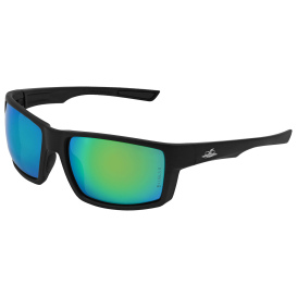 Bullhead BH26616PFT Sawfish Safety Glasses - Matte Black Frame - Green Mirror Anti-Fog Lens