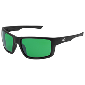 Bullhead BH26619 Sawfish Safety Glasses - Matte Black Frame - Green LED Blocker Lens
