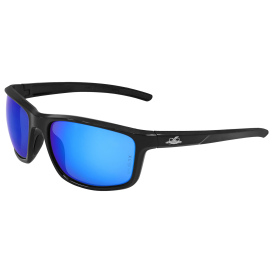 Bullhead Safety BH2759PFT Pompano Safety Glasses - Matte Black Frame - Blue Mirror Anti-Fog Lens