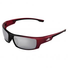 Bullhead BH9117 Dorado Safety Glasses - Red/Black Frame - Silver Mirror Lens