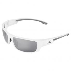 Bullhead BH9187 Dorado Safety Glasses - White Frame - Silver Mirror Lens