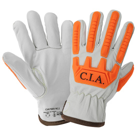 Global Glove CIA7900 High-Visibility Water-Resistant Leather Driver Gloves