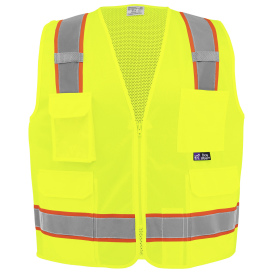 Global Glove GLO-0032 FrogWear Type R Class 2 Polyester Surveyor Safety Vest - Yellow/Lime