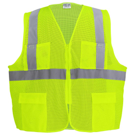 Global Glove GLO-271 FrogWear HV Type R Class 2 Lightweight Mesh Safety Vest - Yellow/Lime