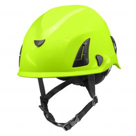 Bullhead HH-CH1 Climbing Cap Style Hard Hat - 6-Point Ratchet Suspension - High-Visibility Yellow/Green