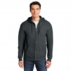 Gildan 18600 Heavy Blend Full-Zip Hooded Sweatshirt - Dark Heather Grey