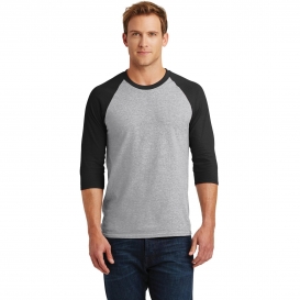 Gildan 5700 Heavy Cotton 3/4-Sleeve Raglan T-Shirt - Sport Gray/Black