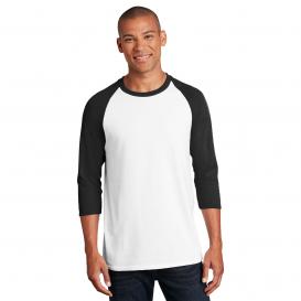 Gildan 5700 Heavy Cotton 3/4-Sleeve Raglan T-Shirt - White/Black
