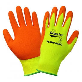 Global Glove 360HV Gripster High Visibility Rubber Palm Dipped Gloves