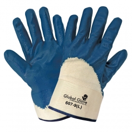 Global Glove 607 Solid Nitrile Three-Quarter Dipped Gloves