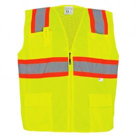 Global Glove GLO-003 FrogWear Type R Class 2 Solid Front Surveyor Safety Vest - Yellow/Lime