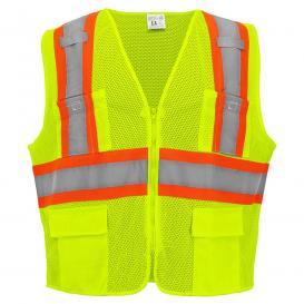 Global Glove GLO-0035 FrogWear Type R Class 2 Mesh Surveyor Safety Vest - Yellow/Lime