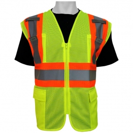 Global Glove GLO-0035 FrogWear Type R Class 2 Mesh Surveyor Safety Vest - Yellow/Lime