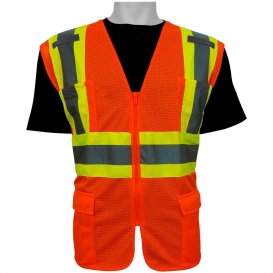 Global Glove GLO-0045 FrogWear Type R Class 2 Mesh Surveyor Safety Vest - Orange