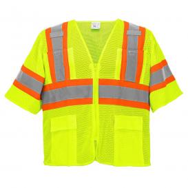 Global Glove GLO-0135 FrogWear Type R Class 3 Mesh Surveyor Safety Vest - Yellow/Lime
