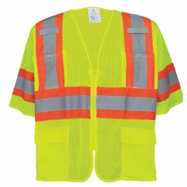 Global Glove GLO-0135 FrogWear Type R Class 3 Mesh Surveyor Safety Vest - Yellow/Lime