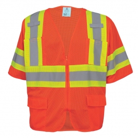 Global Glove GLO-0145 FrogWear Type R Class 3 Mesh Surveyor Safety Vest - Orange