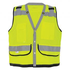 Global Glove GLO-059 FrogWear Type R Class 2 Premium Surveyor Safety Vest - Yellow/Lime