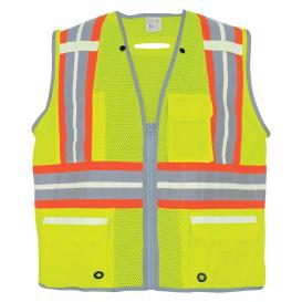 Yellow/Lime Global Glove Type R Class 2 Black Bottom Surveyor Safety Vest 