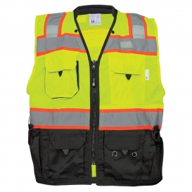 Global Glove GLO-099 FrogWear Type R Class 2 Premium Black Bottom Surveyor Safety Vest
