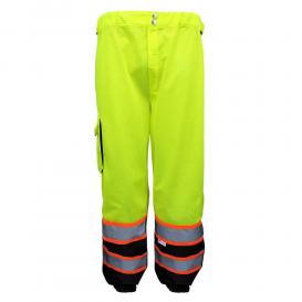 Global Glove GLO-88P FrogWear ANSI Class E Black Bottom Safety Pants - Yellow/Lime