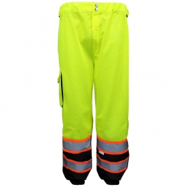 Global Glove GLO-88P FrogWear ANSI Class E Black Bottom Safety Pants - Yellow/Lime